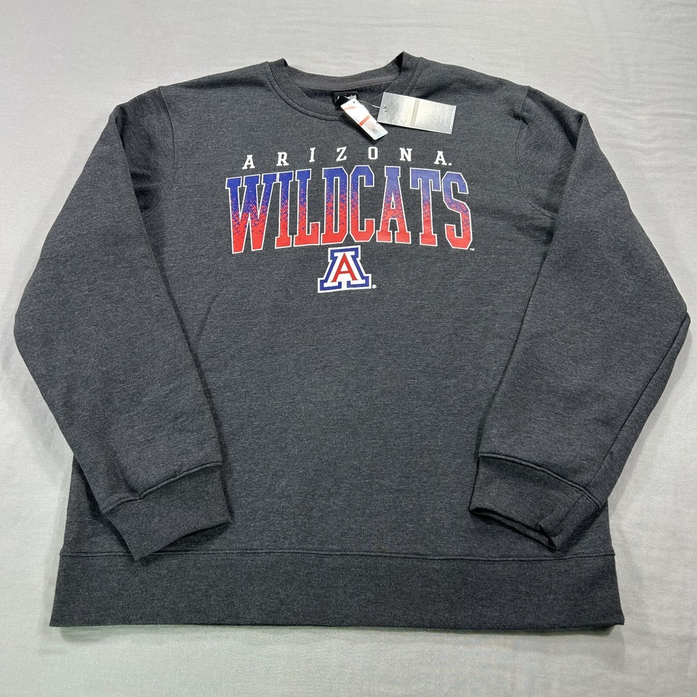NEW Arizona‎ Wildcats Sweatshirt Mens Large Gray Pullover Crew Fleece NWT